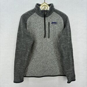 Patagonia Women Gray Heather Fleece 1/4 Zip Pullover Sweatshirt MEDIUM